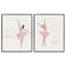 Stupell Industries Inspiring Ballerina Sentiments 2pc Framed Giclee Set Design by Chen Alyesh